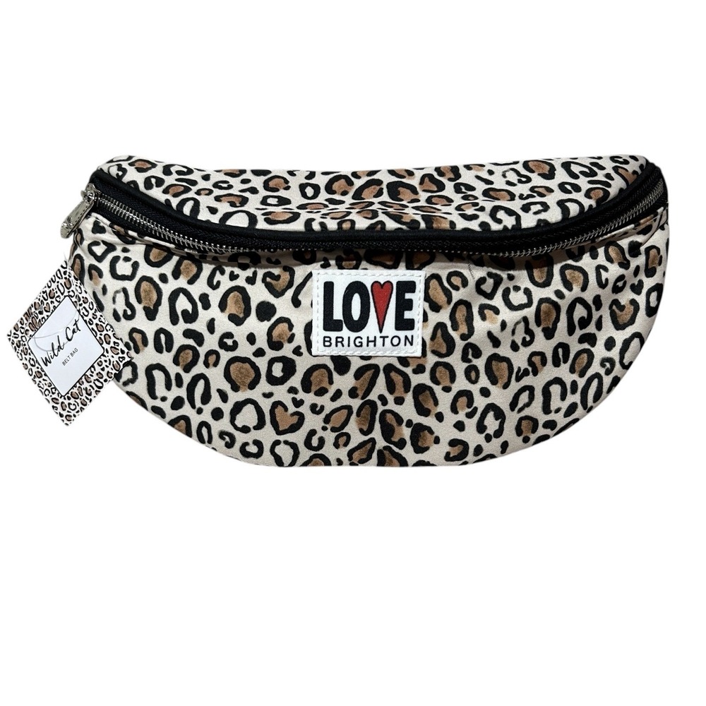 BRIGHTON Love Wild Cat Nylon Belt Bag Fanny Pack Leopard Print Adjustable NWT